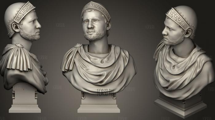 bust of a roman 22 stl model for CNC